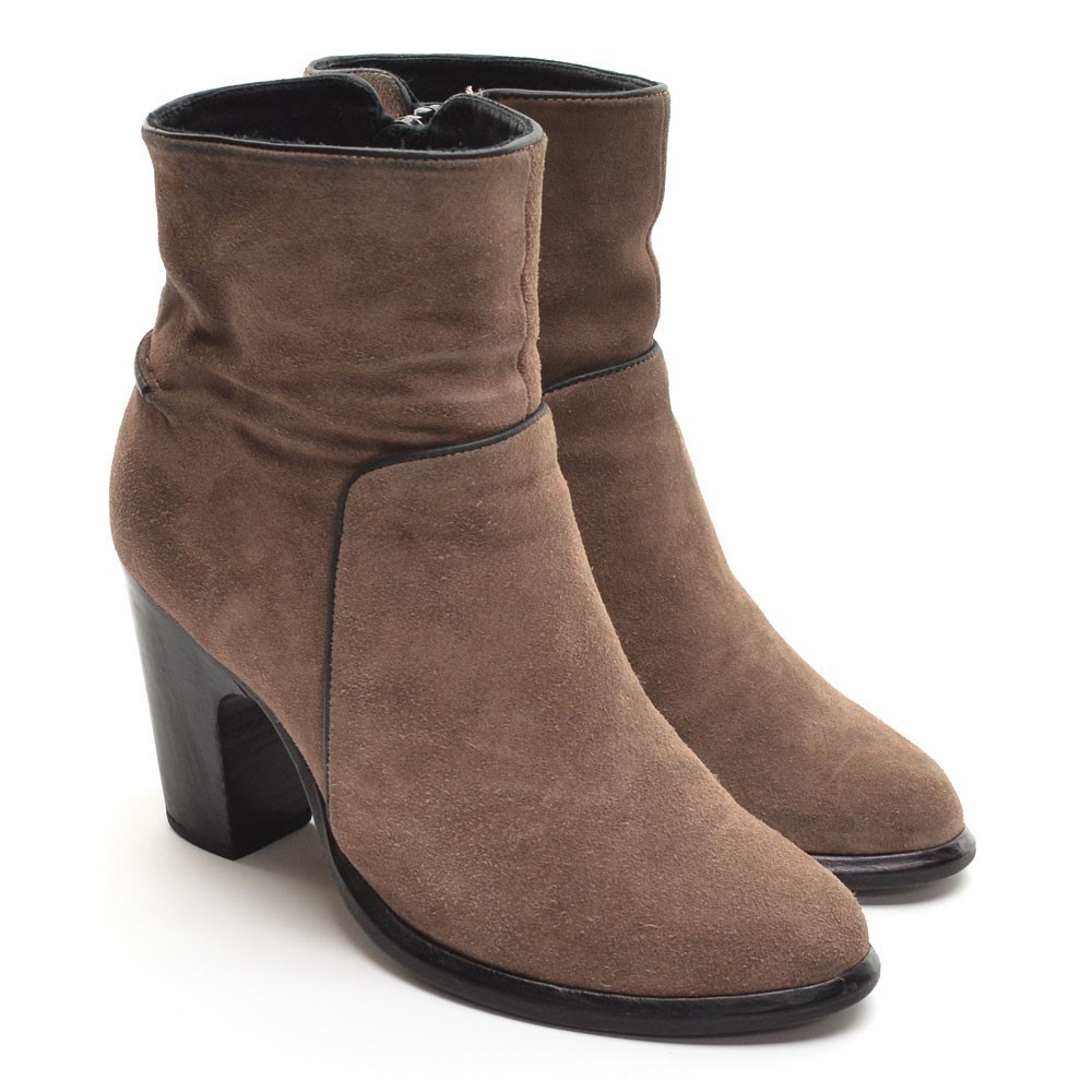 rag & bone Ashby Brown Suede Zip Bootie Ankle Boot 37.5